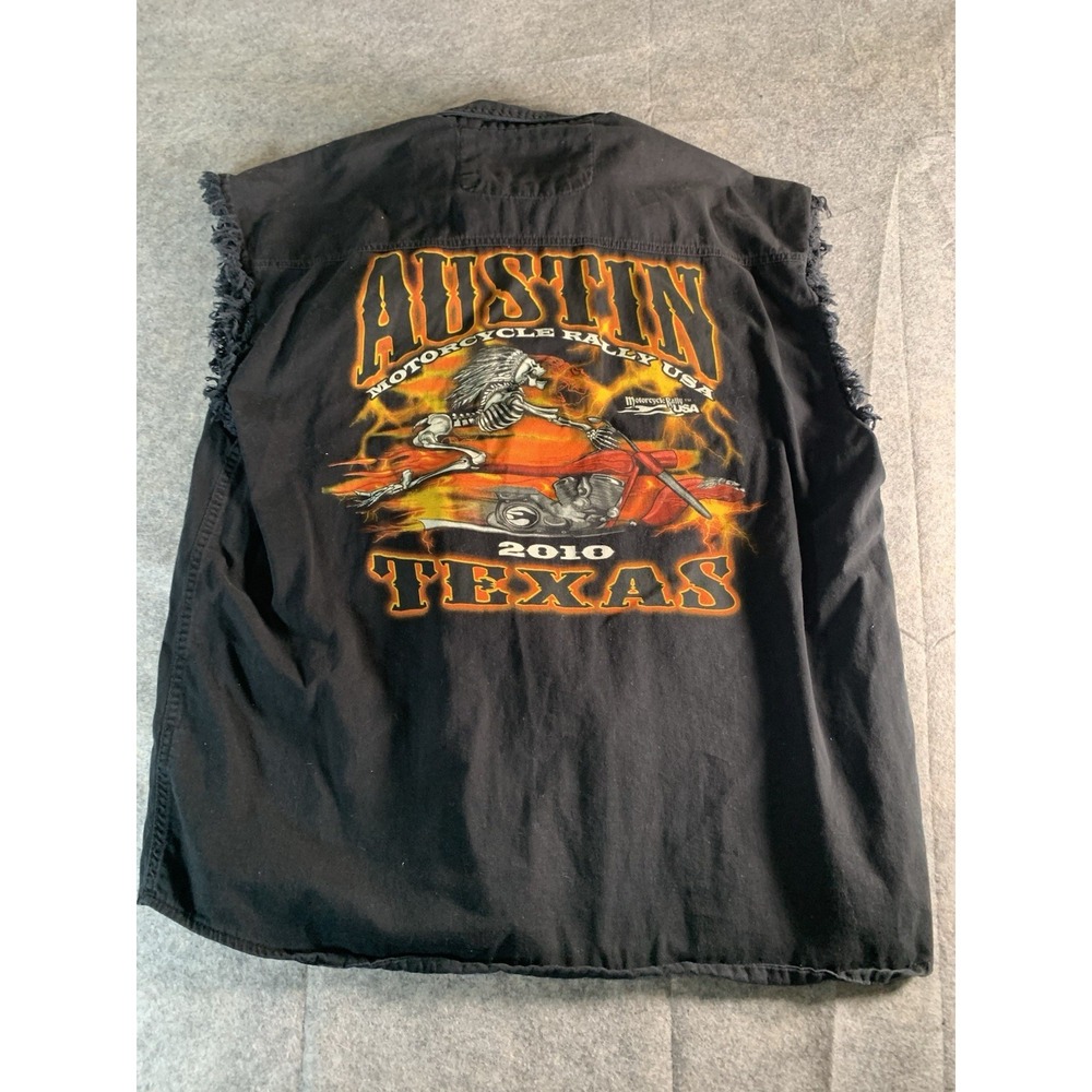 Twin ‎ Apparel 2010  Austin Motorcycle Rally Cotton Cut Off Vest  Shirt Mens XL